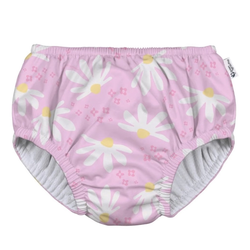 Green Sprouts Eco Pull-Up Swim Diaper Pink Daises Size 3T 28-33 lbs